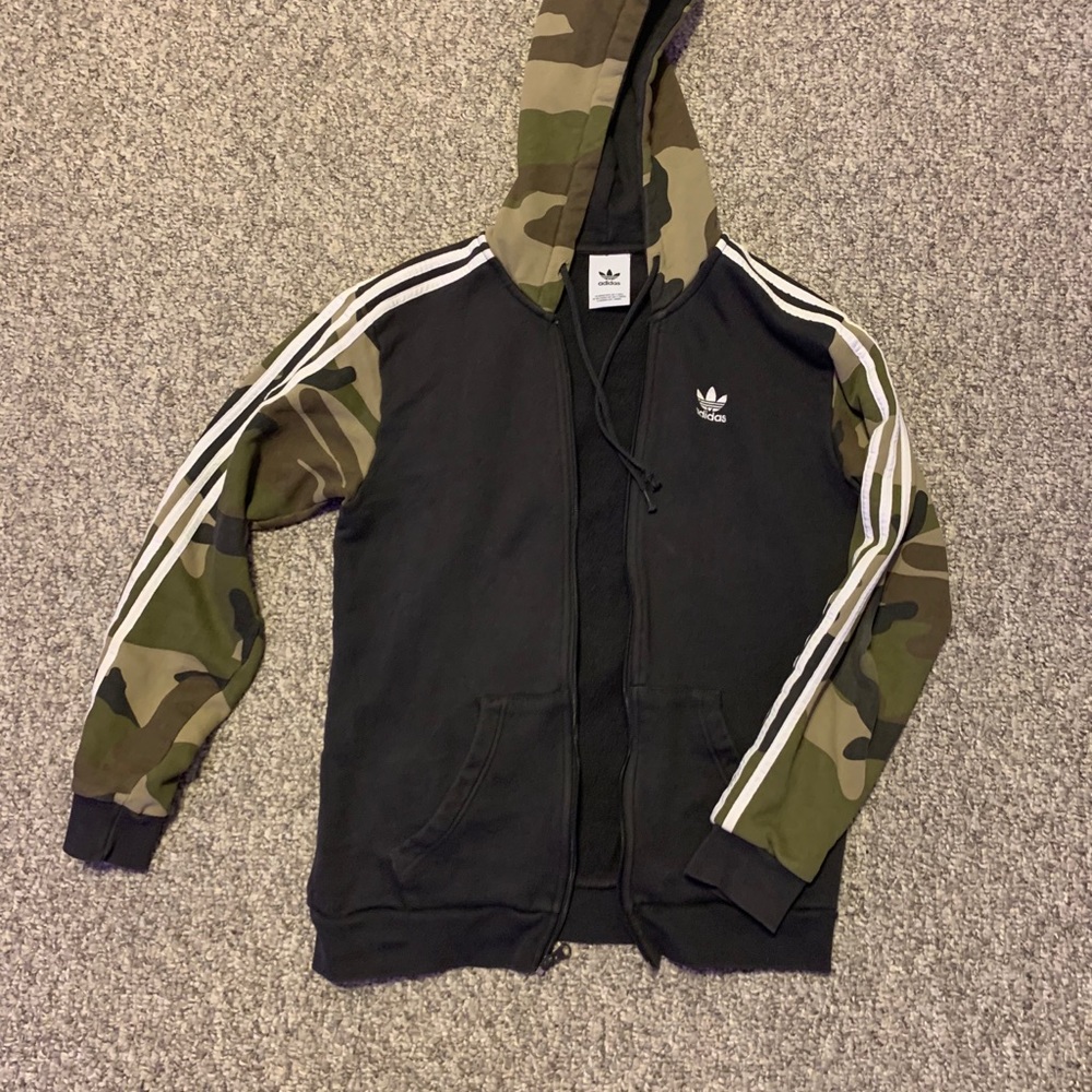 Adidas camo zip up hoodie